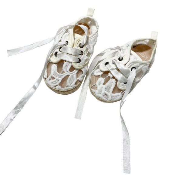 carter's White Lace Ribbon Tie Shoes Infant - Picture 2 of 3